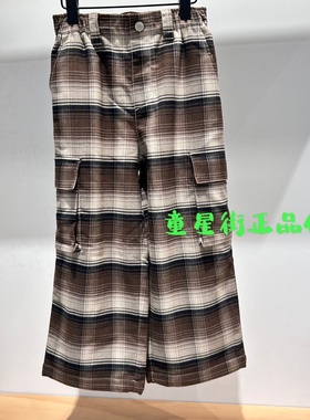 little moco专柜正品25年冬款儿童格子加绒棉服裤子KBE4PAT021