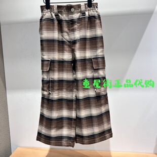 little moco专柜正品25年冬款儿童格子加绒棉服裤子KBE4PAT021