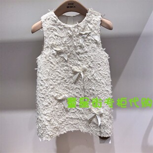 little moco专柜25年春女童小香风无袖连衣裙KBE1DRS021