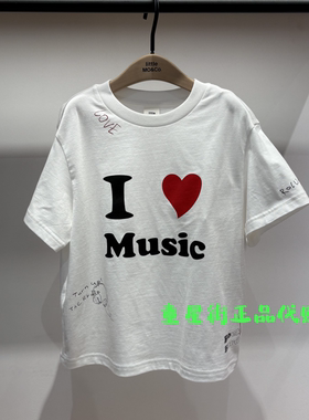 littlemoco专柜正品26年春款男女童纯棉印花短袖T恤KBF1TEE003