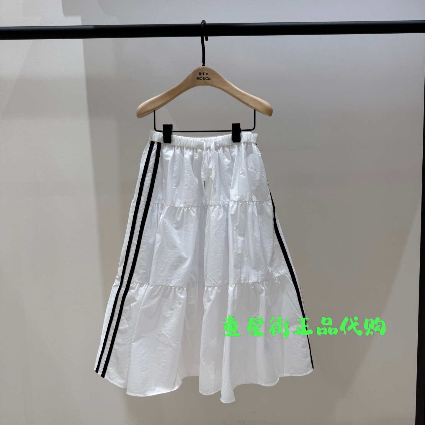 little moco童装正品26年春款纯色休闲百搭半身裙KBF1SKT015