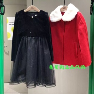 little moco专柜正品25年冬款女童拼接网纱连衣裙KBE4DRS014