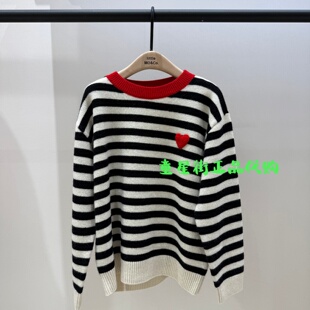 little moco专柜正品25年冬款男女童条纹针织羊毛衫KBE4SWT006