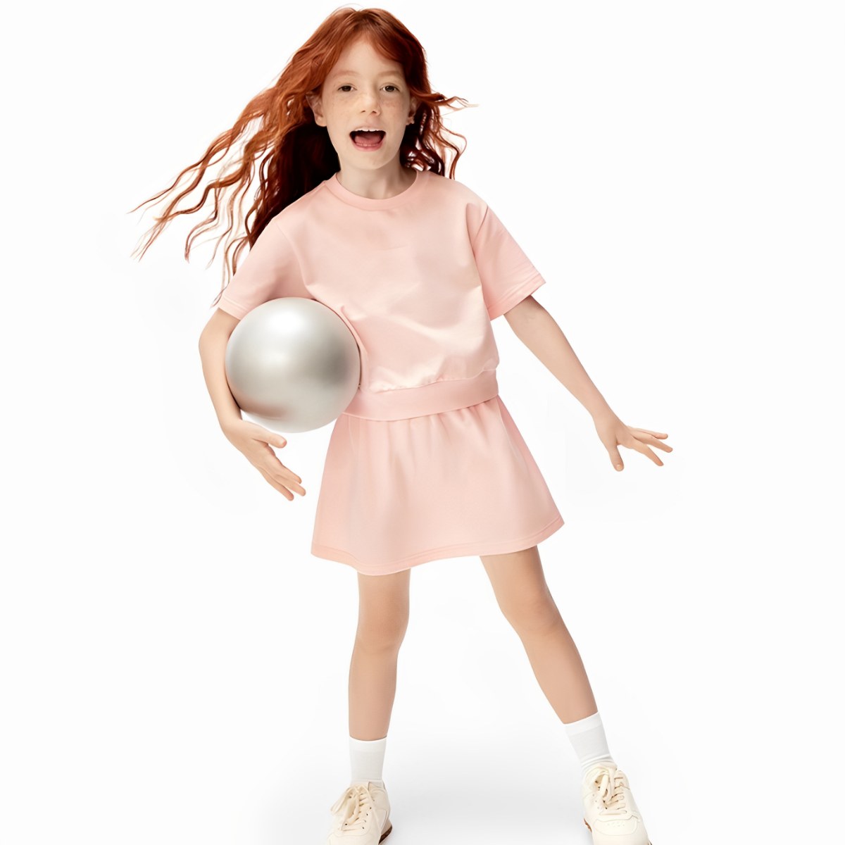 littlemoco专柜正品25年秋女童短袖短裙速干运动套装KBE3SUT007