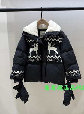 little moco专柜正品25年冬款男女童麋鹿圣诞羽绒服KBE4EIN047