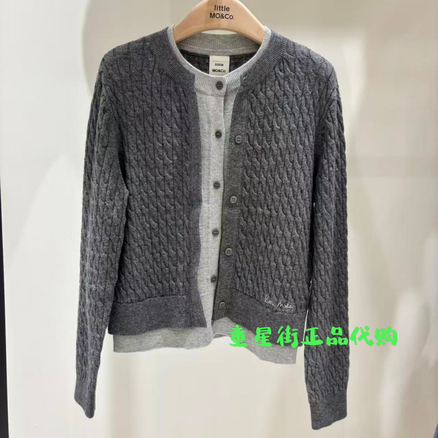 littlemoco国内代购26年秋款女童假两件针织开衫毛衣KBF3CART01