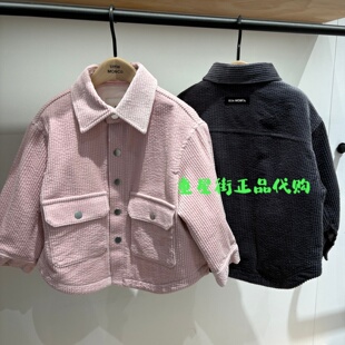 little moco专柜正品25年冬男女童翻领灯芯绒外套KBE4QJK018