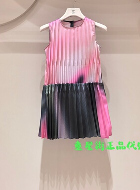 小江南童装国内代购26夏款女童印花褶皱无袖连衣裙1Q6G13720