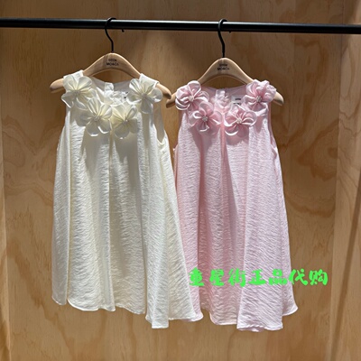 littlemoco国内代购26年夏款女童立体花瓣无袖连衣裙KBF2DRST09