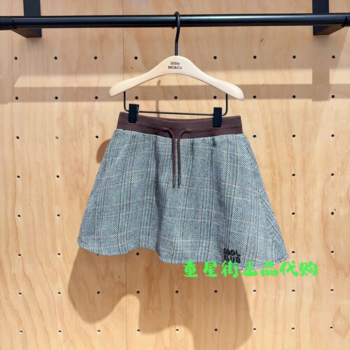 littlemoco国内代购26年冬款女童学院风格纹半身裙KBF4SKT001