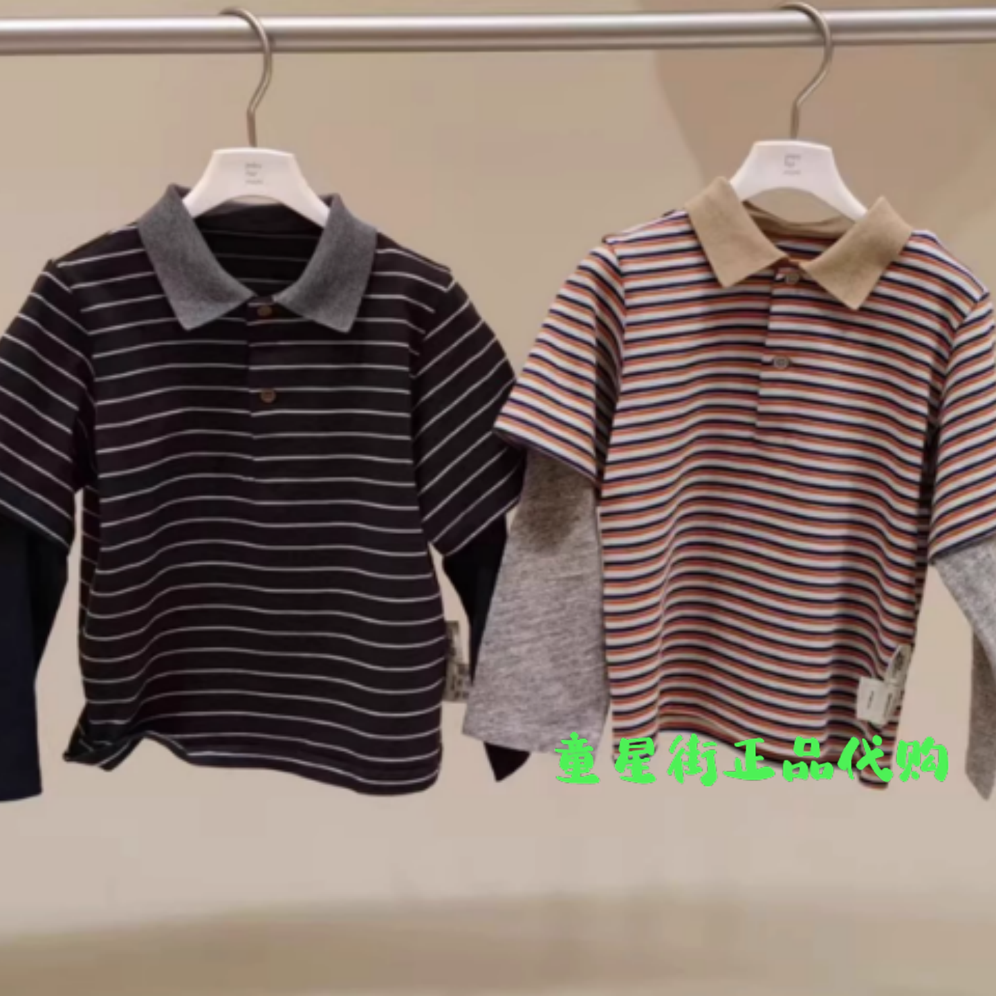 小江南童装童装正品26年春款男童假两件polo衫长袖T恤YQ2110870