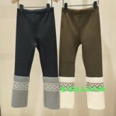女童加绒保暖拼接弹力打底裤 小mo专柜正品 25冬款 KBE4PAT010
