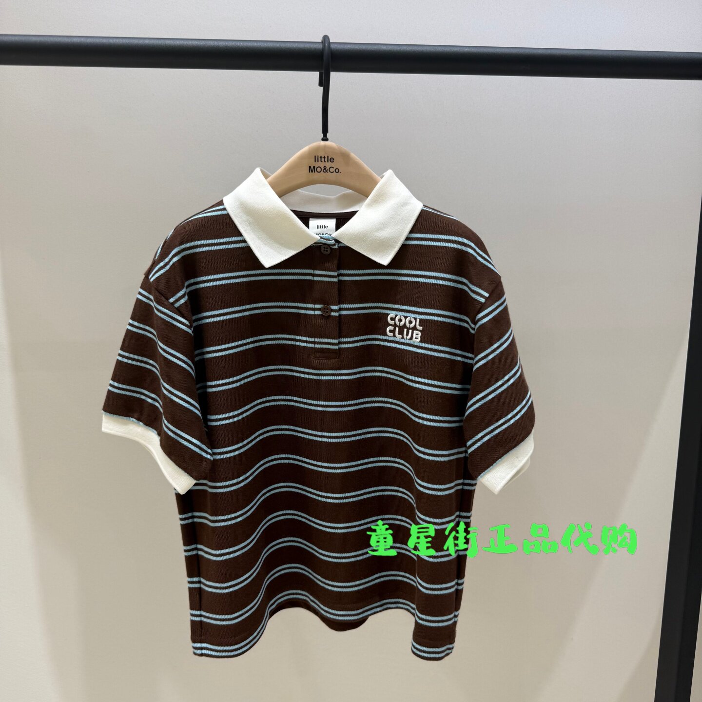 littlemoco童装正品26年夏款男女童儿童条纹polo短袖衫KBF2TOP005