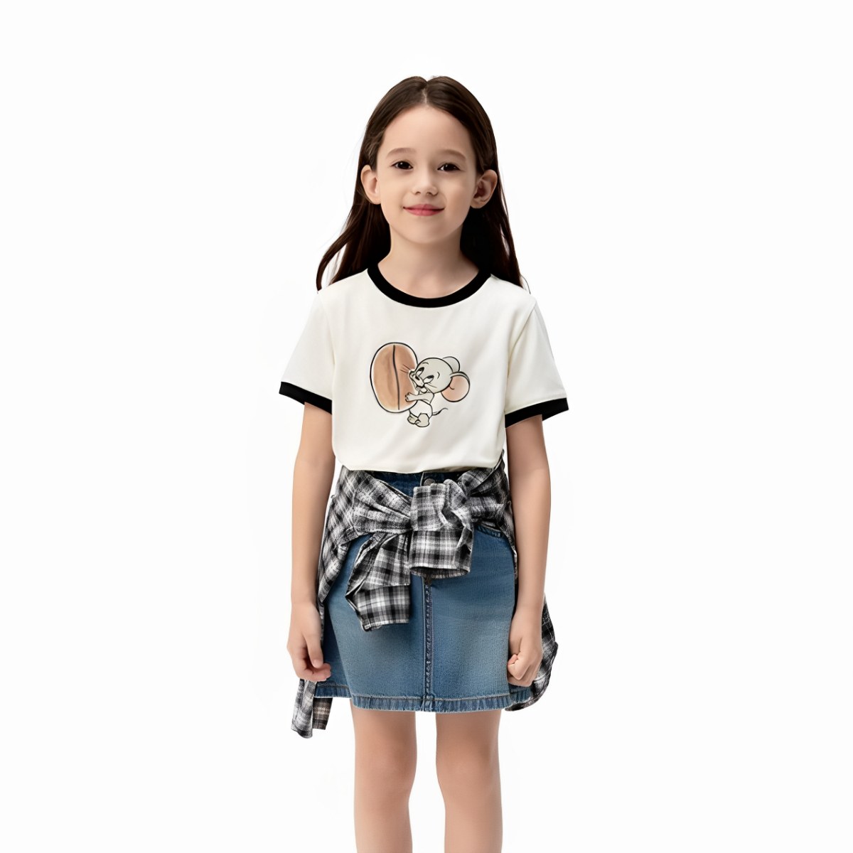 littlemoco专柜正品25年秋男女童亲子撞色圆领短袖T恤KBE3TEE045