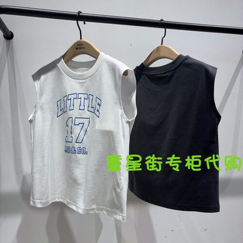 little moco专柜正品25年夏男女童休闲圆领亲子背心KBE2VET008