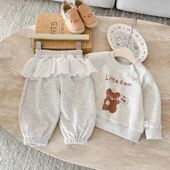 春秋季 婴幼儿套装 洋气时髦卫衣宝宝束脚裤 2026新款 两件套衣服 秋季