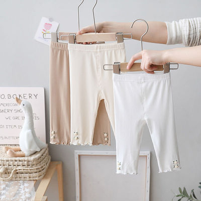 女宝宝莫代尔打底裤薄款夏季女童七分裤柔软小童弹力裤子修身百搭