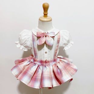 女童jk制服套装夏2025新款夏季女宝宝学院风两件套儿童夏装半身裙