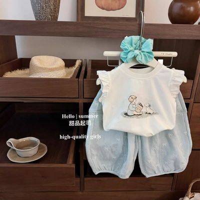 薄荷绿!女宝套装2025新款