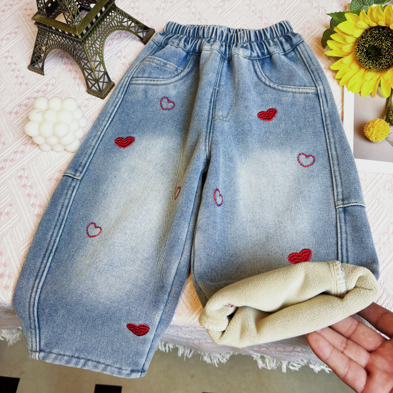 女童加绒加厚牛仔裤女孩韩版弯刀休闲裤冬季新款女宝宝一体绒长裤,童装/婴儿装/亲子装,裤子,淘宝优惠券,粉丝福利购,淘宝优惠卷