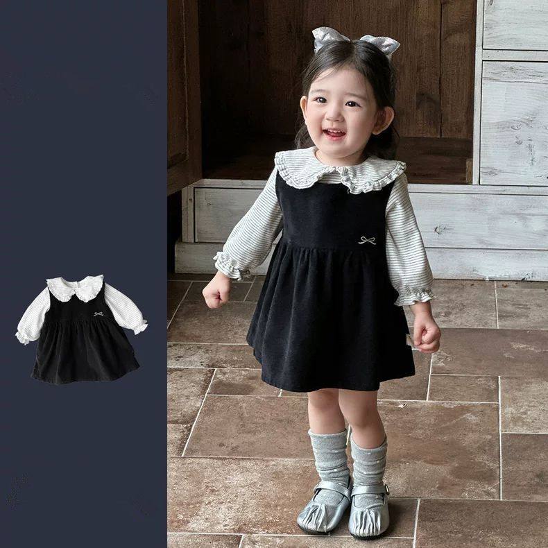 婴儿衣服春秋款韩版儿童秋季ins套装连衣裙打底衫两件套宝宝衣服