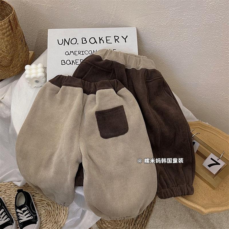 百搭加厚日韩版针织棉长裤子男女宝宝加绒保暖运动裤卫裤冬儿童
