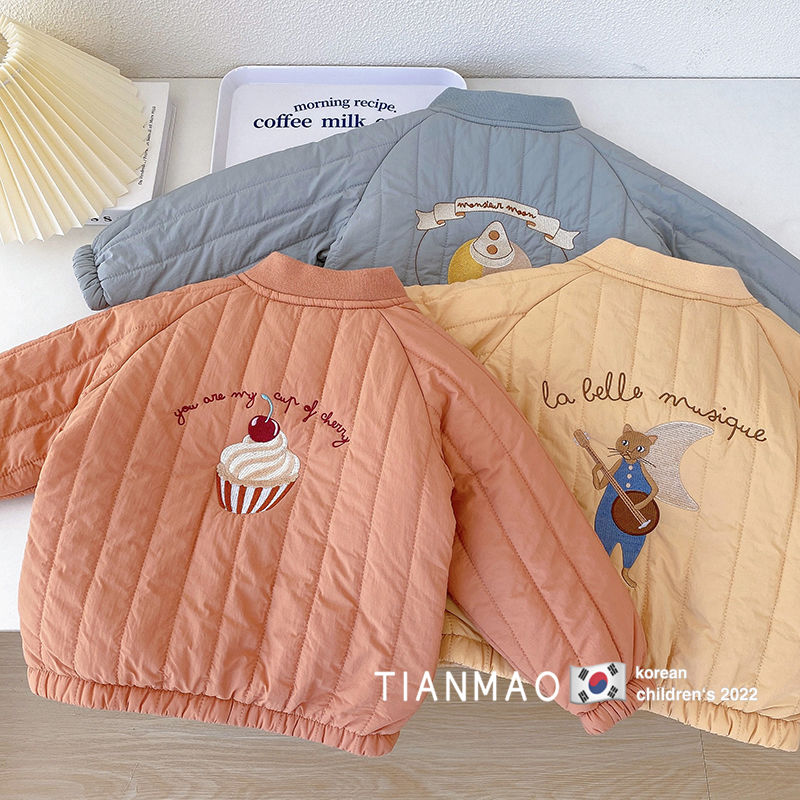 男女童刺绣夹克韩版外穿棉服上衣