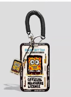 ins海绵宝宝卡套可爱钥匙扣一体公交校园卡门禁卡片工牌学生卡包