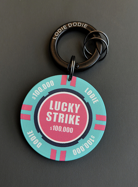 马尔斯绿新款陶瓷筹码车钥匙扣链包挂件饰女情侣圈环男高级感礼品