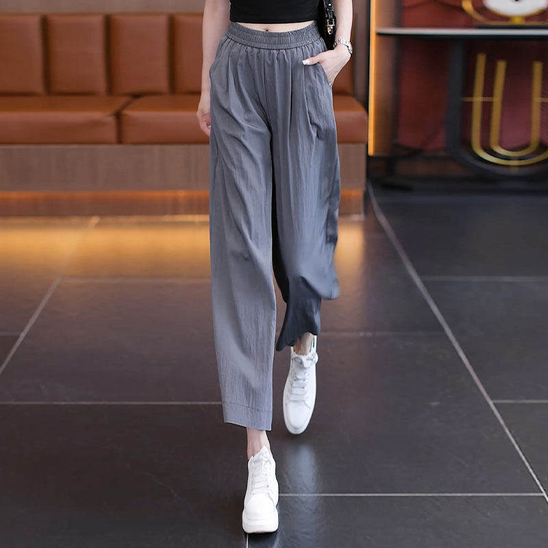 冰丝休闲山本裤女2026新款夏季薄款女裤高腰宽松小个子八分阔腿裤,女装/女士精品,休闲裤,淘宝优惠券,粉丝福利购,淘宝优惠卷