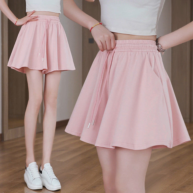 粉色运动短裤女夏季薄款2026新款爆款休闲阔腿裤高腰a字芭蕾裙裤,女装/女士精品,大码裤装,淘宝优惠券,粉丝福利购,淘宝优惠卷