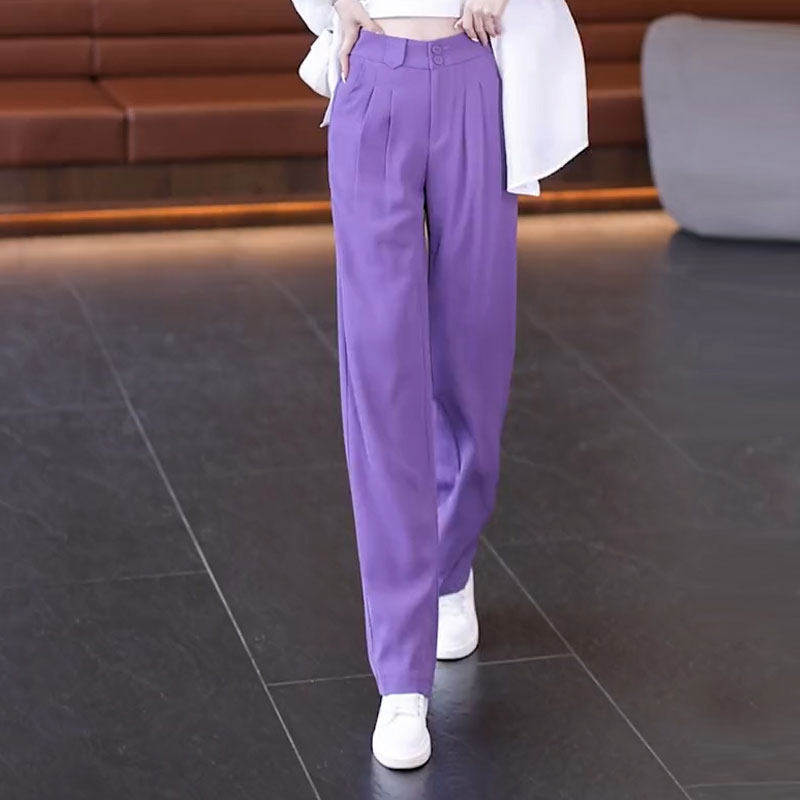 阔腿西装裤女2026新款夏季高腰垂感冰丝直筒裤宽松薄款休闲长裤子,女装/女士精品,休闲裤,淘宝优惠券,粉丝福利购,淘宝优惠卷