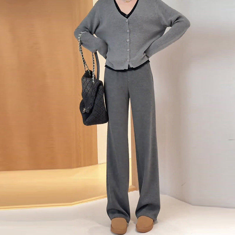 灰色阔腿裤女冬季2026新款小个子裤子加绒垂感窄版羊绒糯米裤秋冬,女装/女士精品,休闲裤,淘宝优惠券,粉丝福利购,淘宝优惠卷