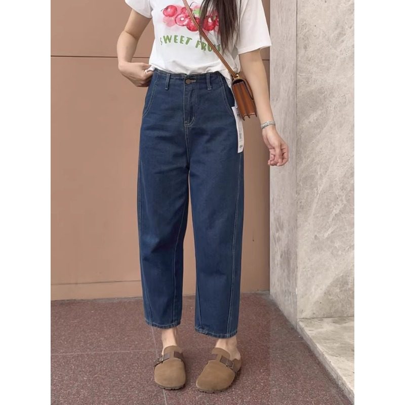 深色复古窄版直筒牛仔裤女2025秋季新款小个子高腰显瘦九分镰刀裤,女装/女士精品,牛仔裤,淘宝优惠券,粉丝福利购,淘宝优惠卷