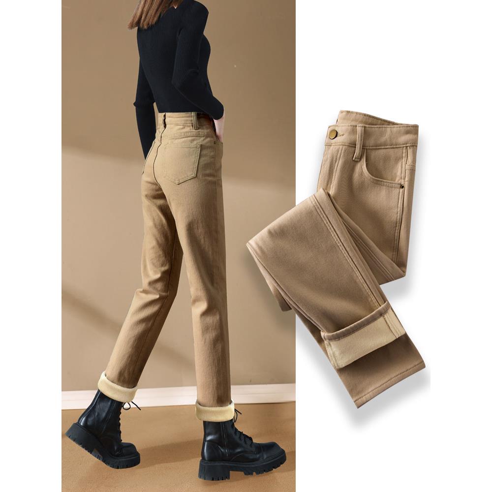 加绒牛仔裤女秋冬款2025新