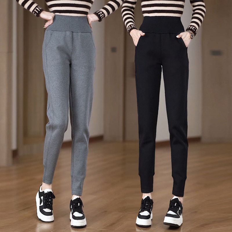加绒加厚束脚运动裤女秋冬2026新款爆款休闲哈伦裤高腰显瘦卫裤子,女装/女士精品,真丝上装,淘宝优惠券,粉丝福利购,淘宝优惠卷