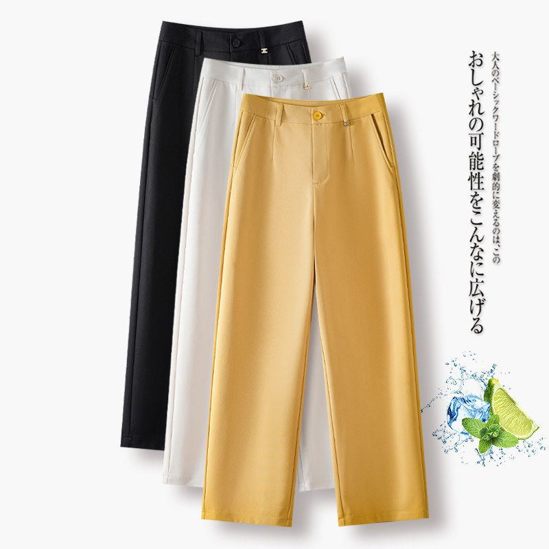 九分窄版阔腿裤女夏季薄款2026新款休闲西装裤高腰宽松显瘦直筒裤,女装/女士精品,大码裤装,淘宝优惠券,粉丝福利购,淘宝优惠卷
