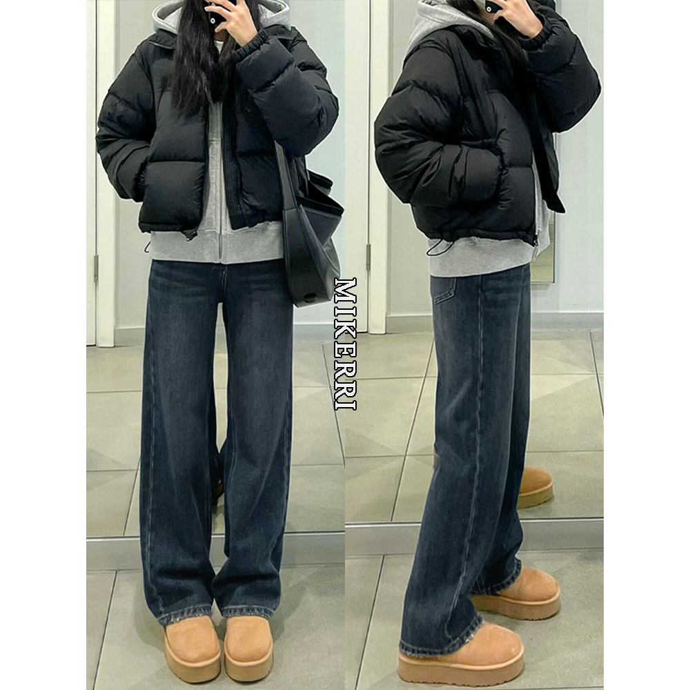 复古阔腿牛仔裤女秋冬加绒大码胖mm宽松显瘦梨型身材窄版直筒裤子,女装/女士精品,牛仔裤,淘宝优惠券,粉丝福利购,淘宝优惠卷