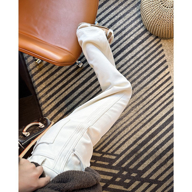 遮胯！梨形身材zui爱！阔腿牛仔裤女2026秋冬高腰显瘦白色拖地裤,女装/女士精品,牛仔裤,淘宝优惠券,粉丝福利购,淘宝优惠卷