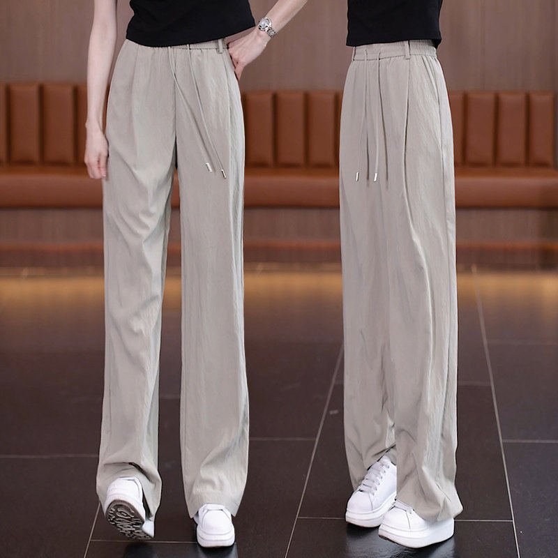 冰丝窄版阔腿裤女2026新款夏季薄款休闲防晒裤高腰宽松直筒山本裤,女装/女士精品,大码裤装,淘宝优惠券,粉丝福利购,淘宝优惠卷