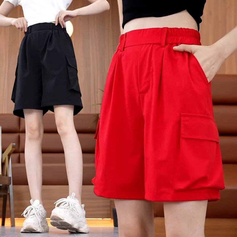速干工装短裤女夏薄款2026新款小个子休闲宽松阔腿冰丝运动五分裤,女装/女士精品,大码裤装,淘宝优惠券,粉丝福利购,淘宝优惠卷