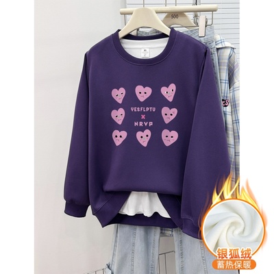 冬季加绒加厚正肩卫衣