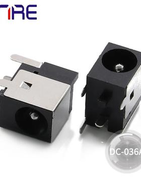 DC-036A有柱连接器直流电源插座黑色手机立体设计充电口母座1A30V