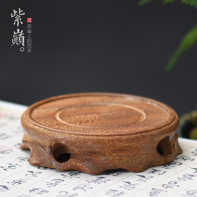 紫巅香炉木质底座家用绿柄桑底盘图片
