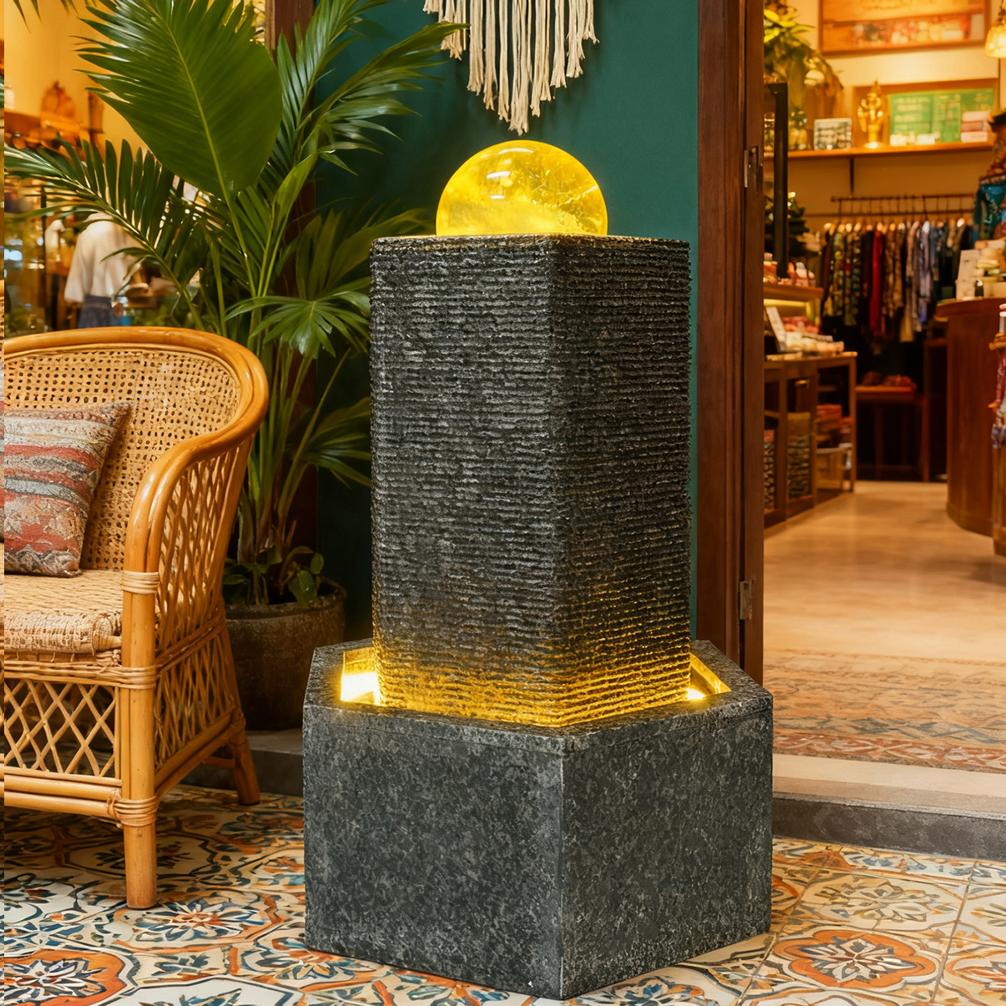 滚动风水球水晶球流水摆件循环水