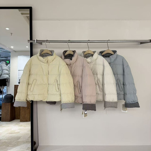 左播-简约韩系立领短款保暖羽绒服外套YS1-25236