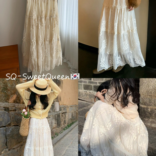 3313Q 上新浪漫因子.百搭王韩系浪漫氛围感蕾丝高腰半身裙YS1