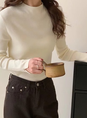 need50%羊毛多色基础百搭针织打底衫女秋冬显瘦舒适细腻内搭上衣