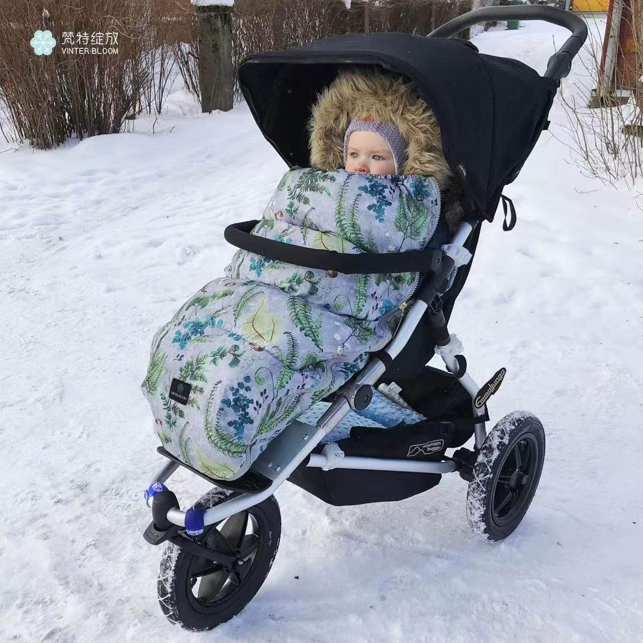 vinterbloom防风防水婴儿车羽绒棉睡袋两用新生出行抱被加厚冬季