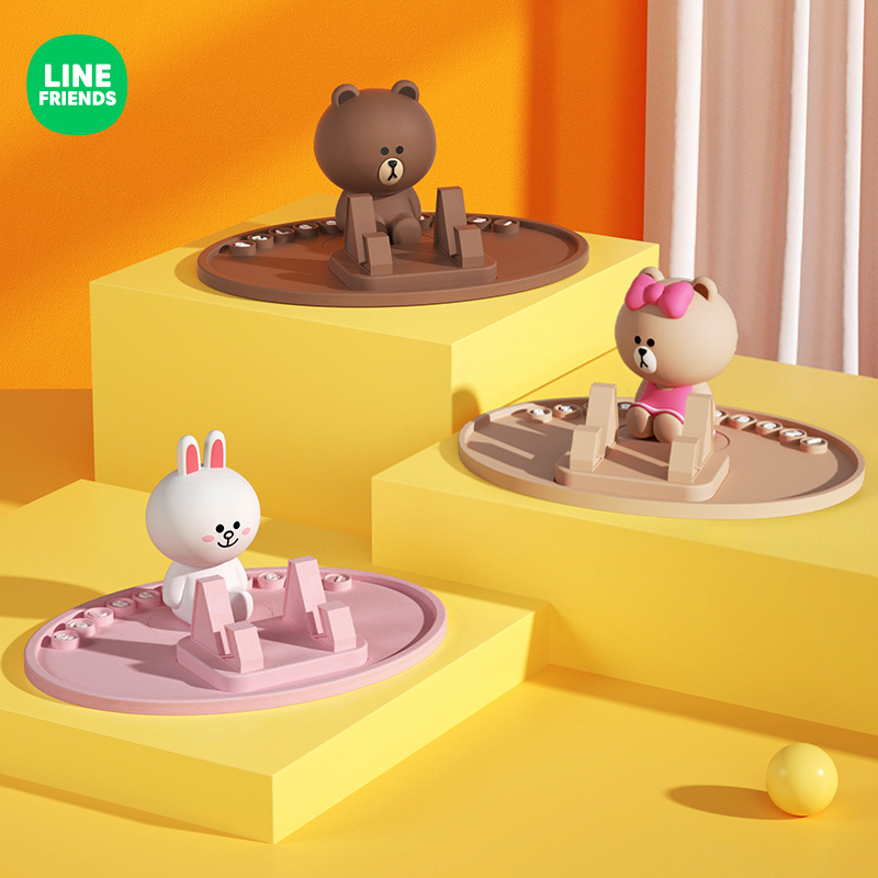 LINE FRIENDS汽车手机车载支架仪表台专用导航架车载防滑垫女生